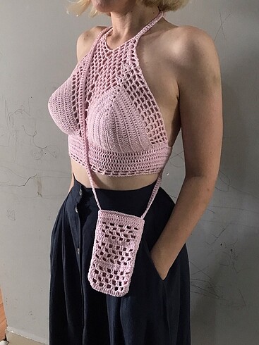 Urban Outfitters Örgü crop ve telefonluk