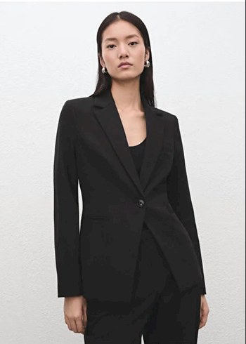 Zara Sik Siyah Tek Dugmeli Blazer Ceket
