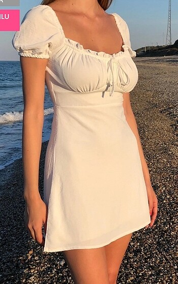 xs Beden Beyaz astarlı elbise