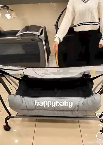 Gri Happybaby Bebek Beşiği