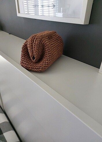Hasır çanta camel renk