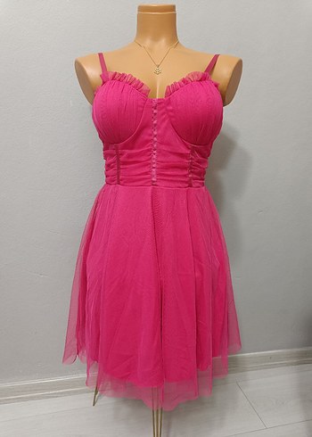 Sıfır ürün Pembe Mini Mezuniyet Elbisesi - Görsel 4