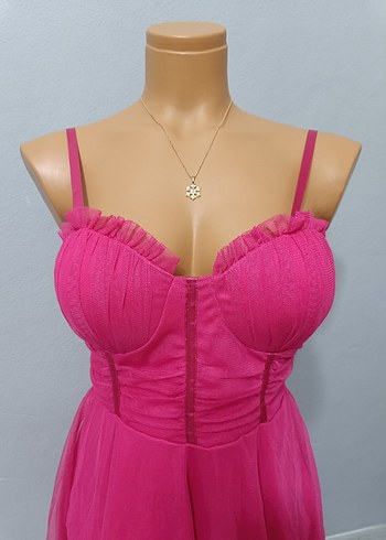 Sıfır ürün Pembe Mini Mezuniyet Elbisesi - Görsel 3