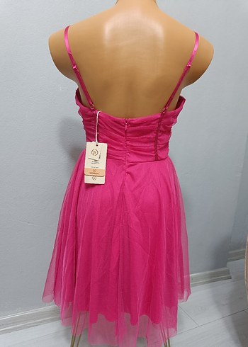 Sıfır ürün Pembe Mini Mezuniyet Elbisesi - Görsel 5