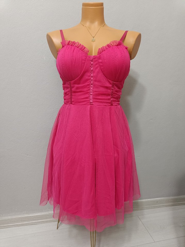 Sıfır ürün Pembe Mini Mezuniyet Elbisesi - Görsel 4