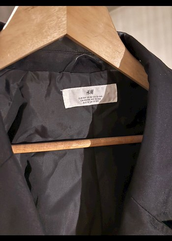 H&M Siyah Düğmeli Midi Kadın Trençkot
