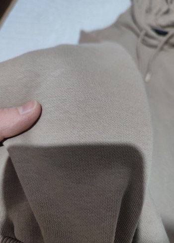 Bej Kapüşonlu erkek Sweatshirt - Görsel 3