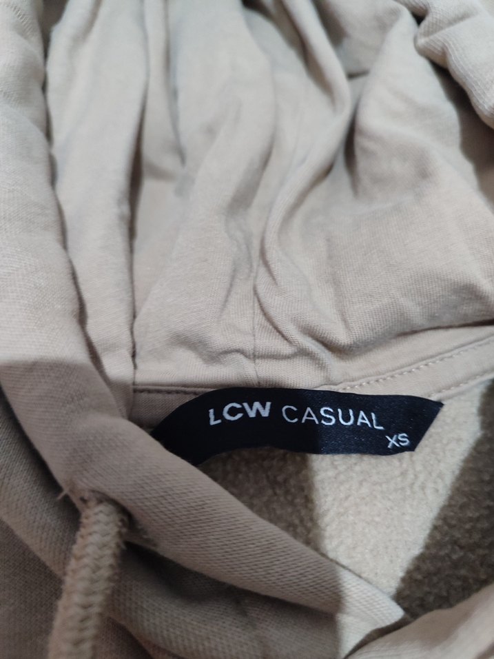 Bej Kapüşonlu erkek Sweatshirt - Görsel 2