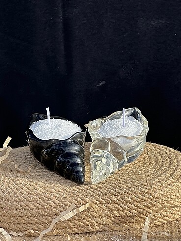 İstiridye reçine  inci taneli mum kabı - Görsel 3