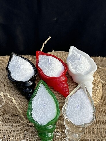 İstiridye reçine  inci taneli mum kabı - Görsel 8