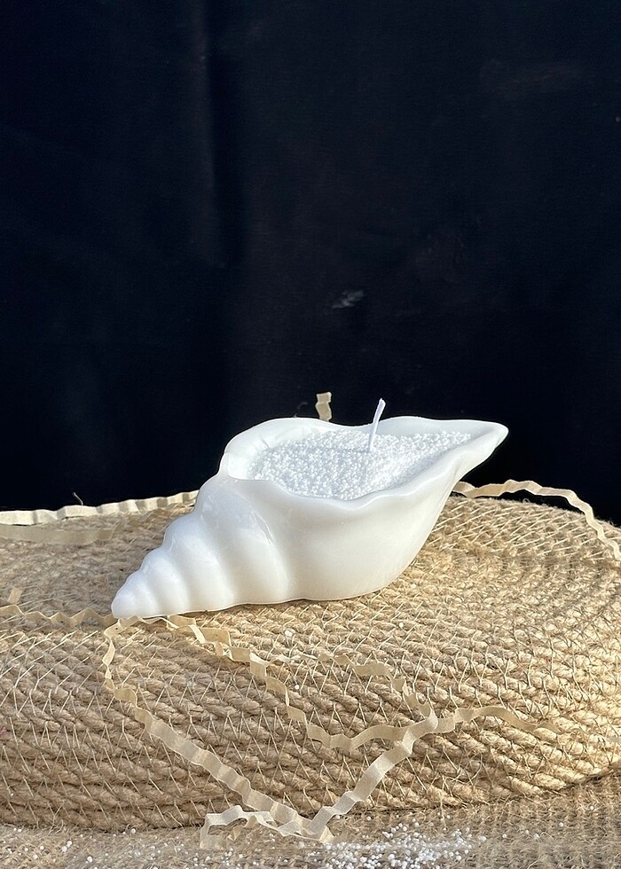 İstiridye reçine  inci taneli mum kabı - Görsel 5
