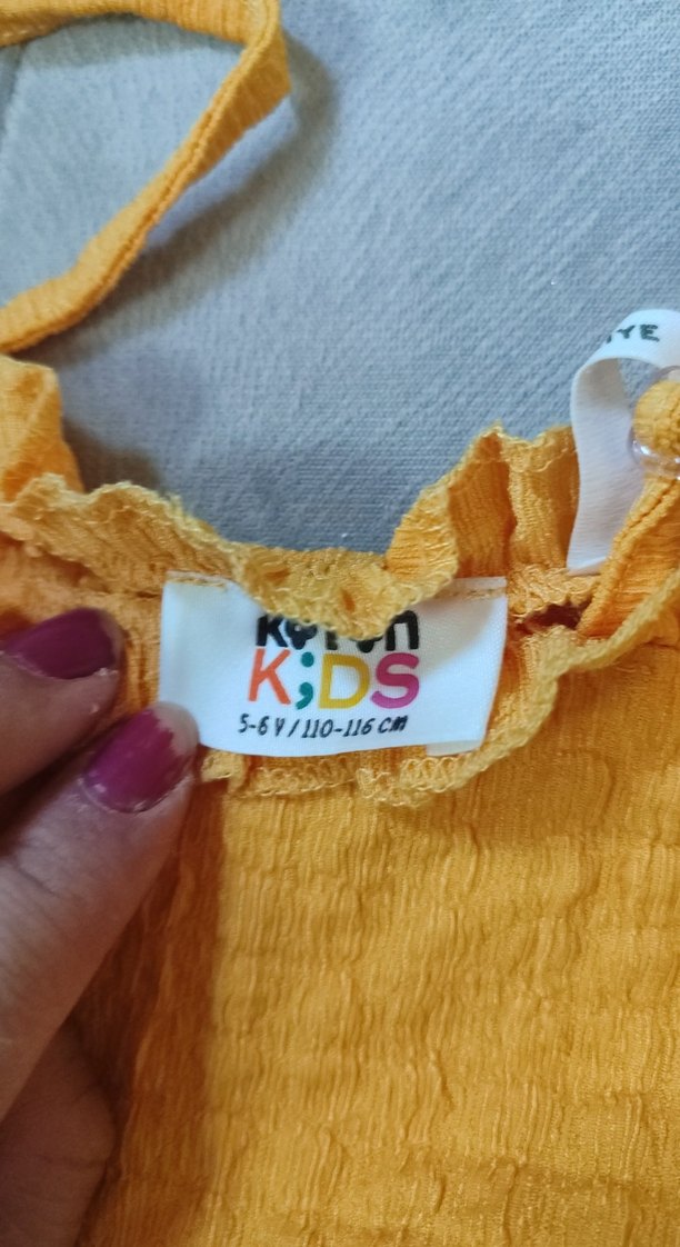 Kız Çocuk Sarı Strappy Atlet - Görsel 2