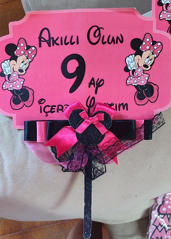 Renkli Pembe Minnie Temalı Parti Süsleri - Görsel 2
