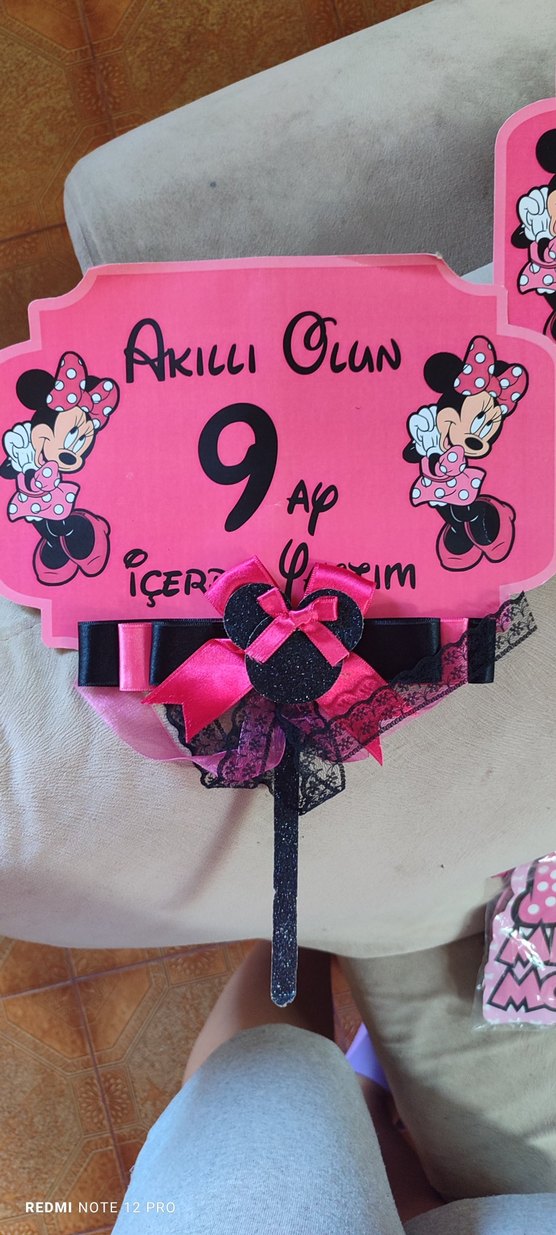 Renkli Pembe Minnie Temalı Parti Süsleri - Görsel 2