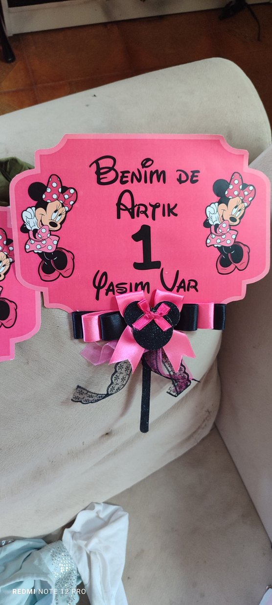 Renkli Pembe Minnie Temalı Parti Süsleri - Görsel 4