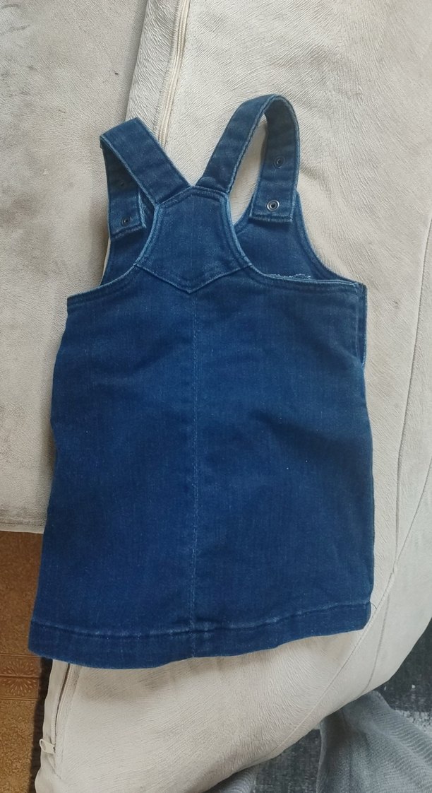 Kız Çocuk Kot Elbise Kalp Detaylı - Görsel 5