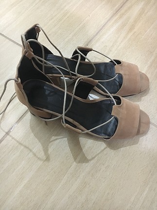38 Beden kahverengi Renk kalın topuklu rahat sandalet