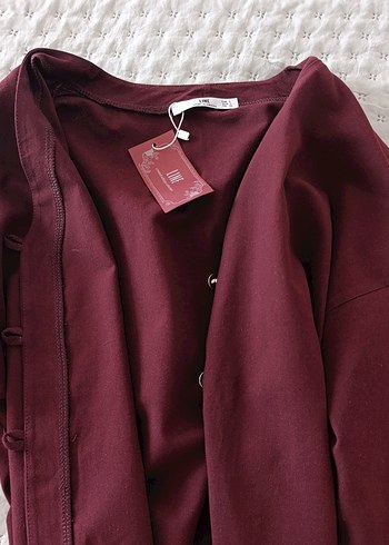 Bordo Kemerli Uzun Kol Ceket ve Pantolon Takım