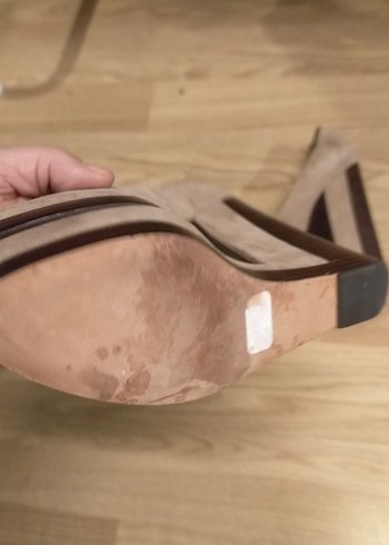 Bej Süet Kadın Dolgu Topuklu Stiletto - Görsel 4