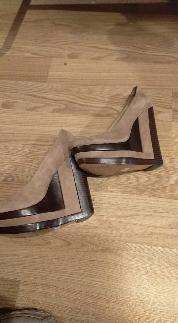 Bej Süet Kadın Dolgu Topuklu Stiletto - Görsel 3