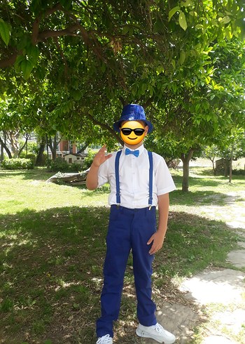 Çocuklar için Mavi Kısa Kollu Takım Elbise