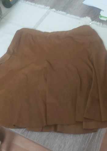 Bej Süet Midi Salaş Etek