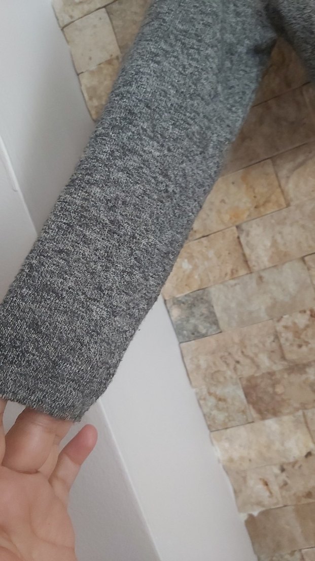 Gri V Yakalı Örgü Çocuk Hırka Bolera - Görsel 2