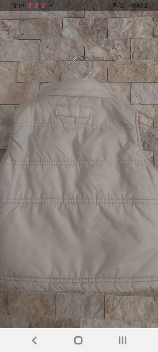 Kız Çocuk Bej Fermuarlı Yelek - Görsel 4