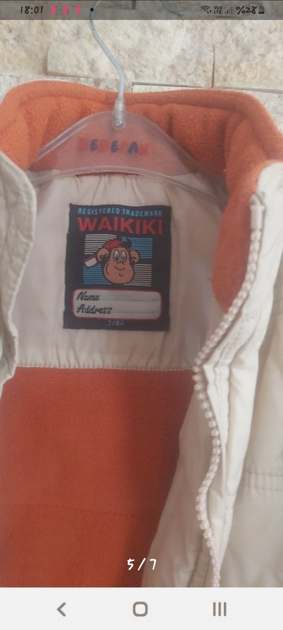 Kız Çocuk Bej Fermuarlı Yelek - Görsel 3