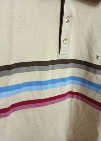 Bej Renkli Düğmeli Erkek Polo Tişört - Görsel 4