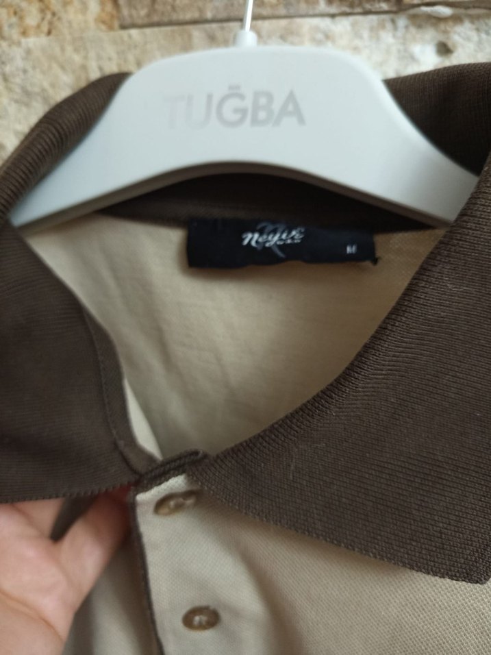 Bej Renkli Düğmeli Erkek Polo Tişört - Görsel 3