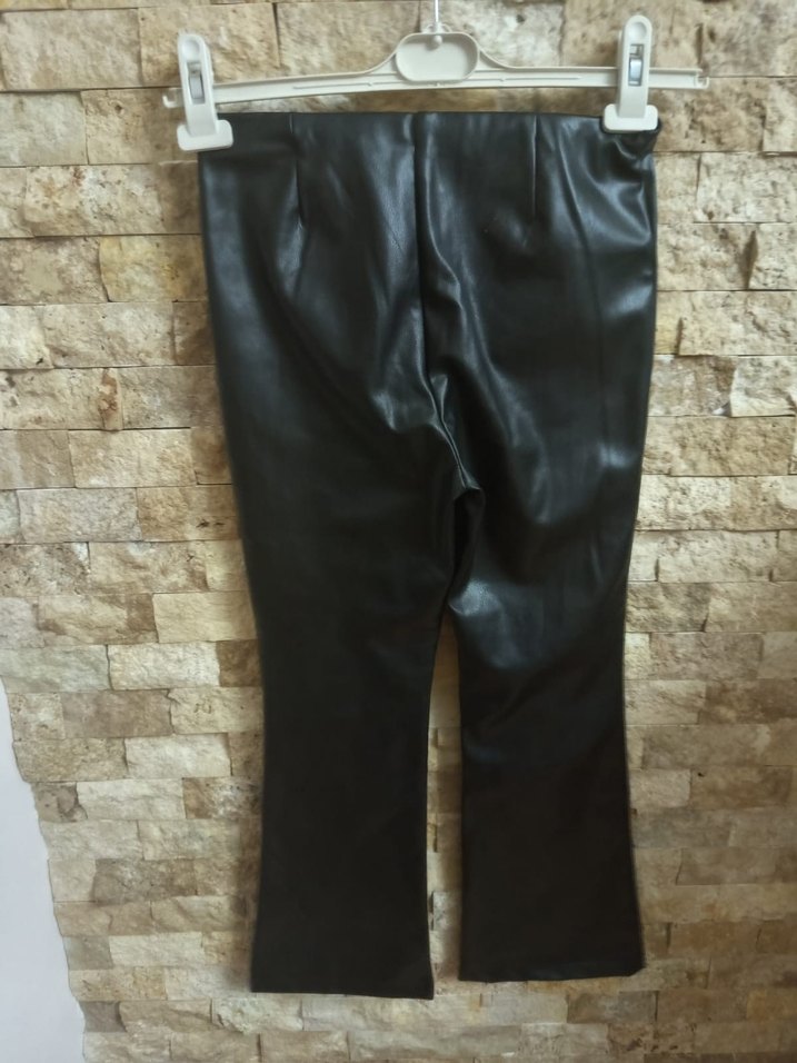 Kadın Siyah Deri Kemerli Pantolon - Görsel 4