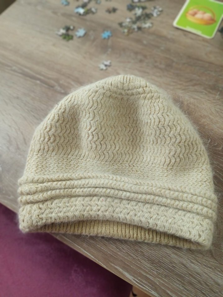 Örgü Bej Bohem Kadın Bere - Görsel 3