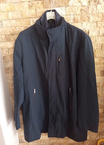 **Lacivert Keten Midi Erkek Ceket** - Görsel 2