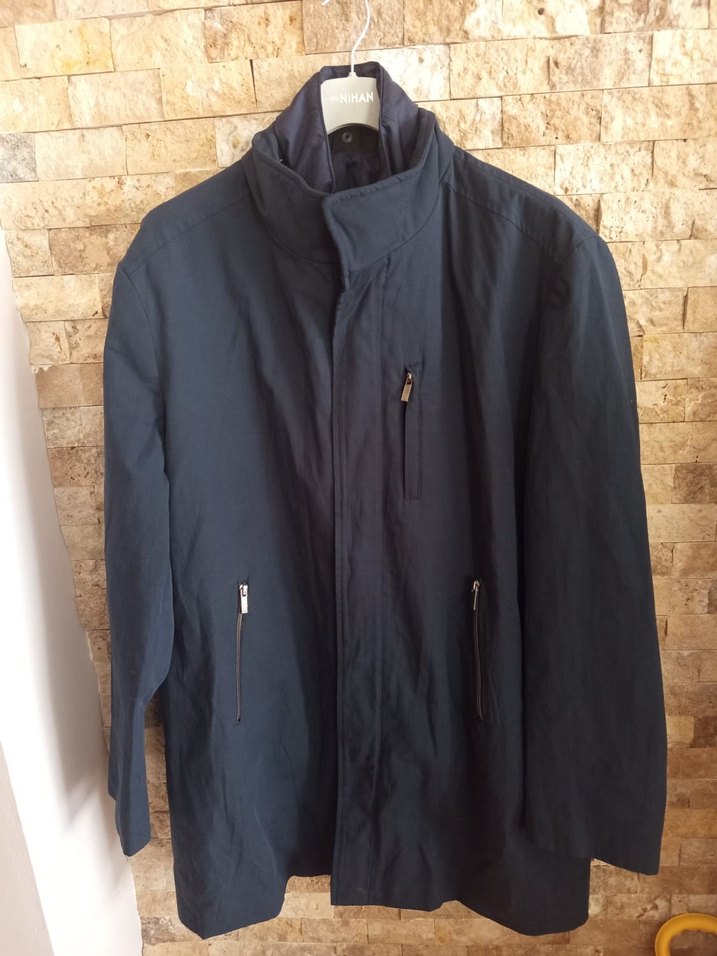 **Lacivert Keten Midi Erkek Ceket** - Görsel 2