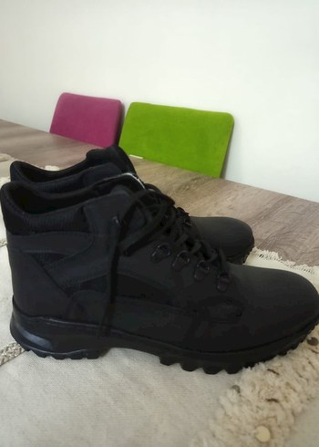 Erkek Siyah Bağcıklı Kauçuk Bot - Görsel 3