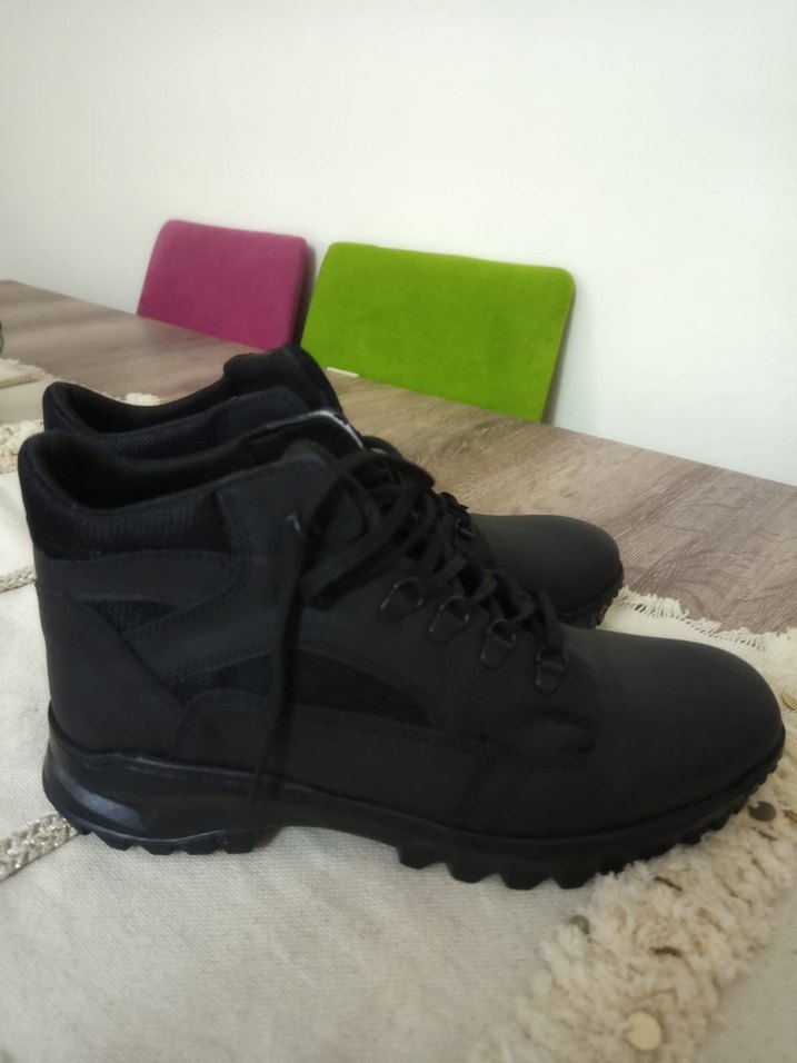 Erkek Siyah Bağcıklı Kauçuk Bot - Görsel 3