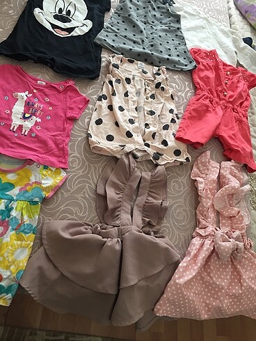 Kız çocuk bebek elbise salopet tulum tişört