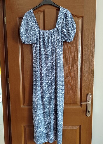 xl Beden Desenli yırtmaçlı likralı elbise