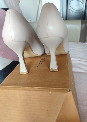 37 Beden beyaz Renk bej krem rengi Kadın Stiletto Topuklu Ayakkabı