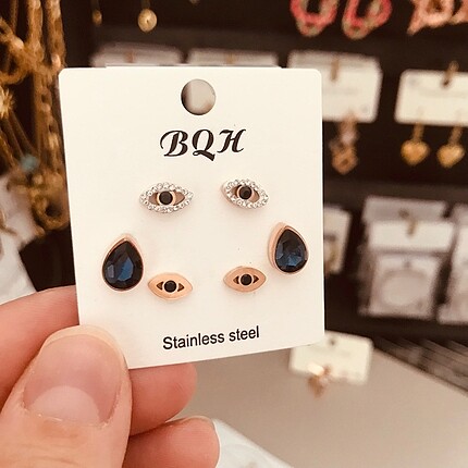 Steinless Steel marka çoklu set küpe