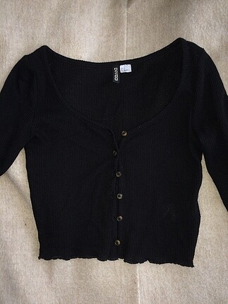 xs Beden H&M Likralı Siyah Crop Üst