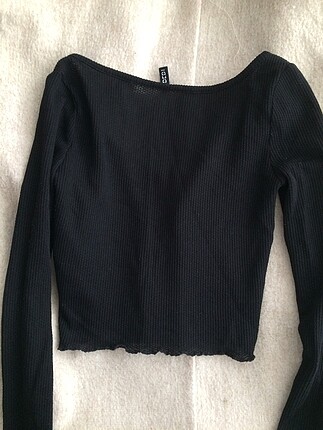 xs Beden siyah Renk H&M Likralı Siyah Crop Üst
