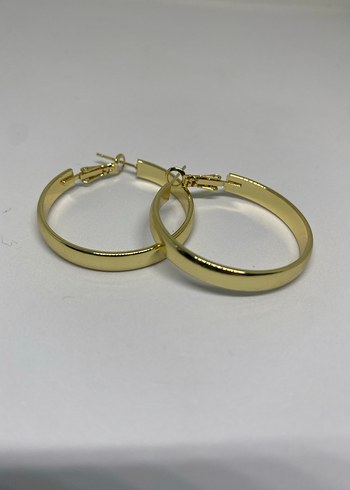 Altın Renkli Midi Halkalı Küpe - Görsel 6