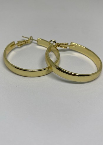 Altın Renkli Midi Halkalı Küpe - Görsel 2