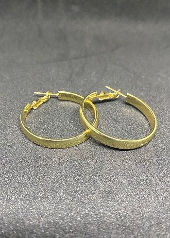 Altın Renkli Midi Halkalı Küpe - Görsel 8