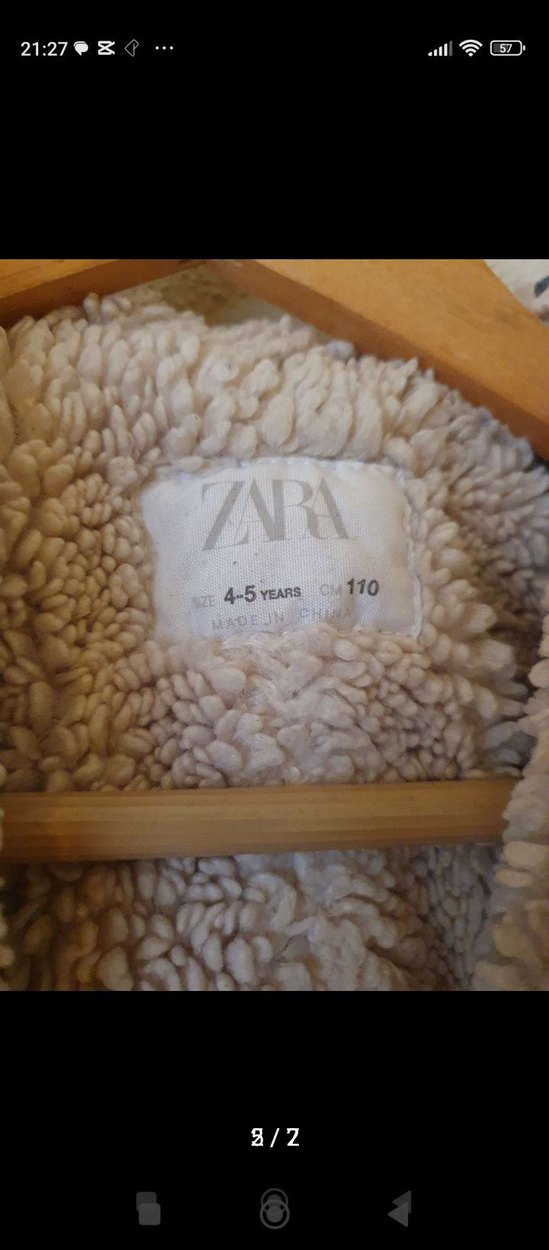 orjinal Zara Gri Çocuk Kürklü Rahat Kaban - Görsel 2