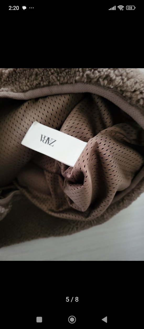 Orijinal Zara Kahverengi Yüksek Yakalı Erkek Peluş Sweatshirt - Görsel 5