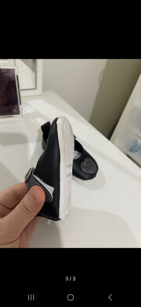 Kız Çocuk Siyah Tokalı Babet Ayakkabı - Görsel 3