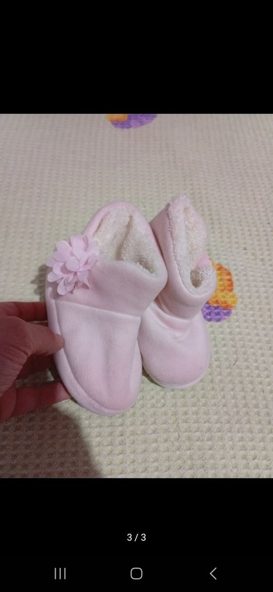 Kız Çocuk Pembe Peluş Ev Terliği - Görsel 2